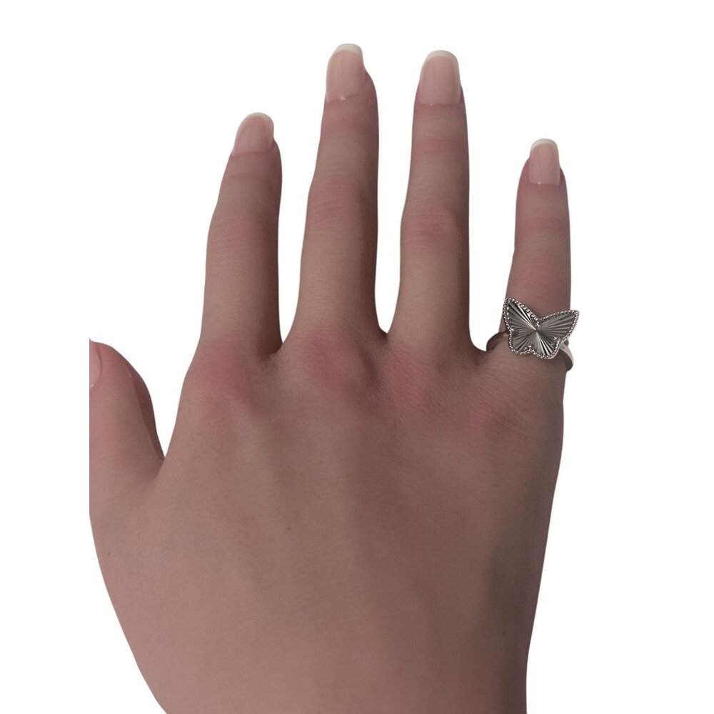 925 Sterling Silver Ring Size 5 Butterfly - Picture 6 of 6